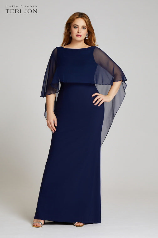 Reveal Royal Blue One-Sleeve Cape Midi Dress – Club L London - UK